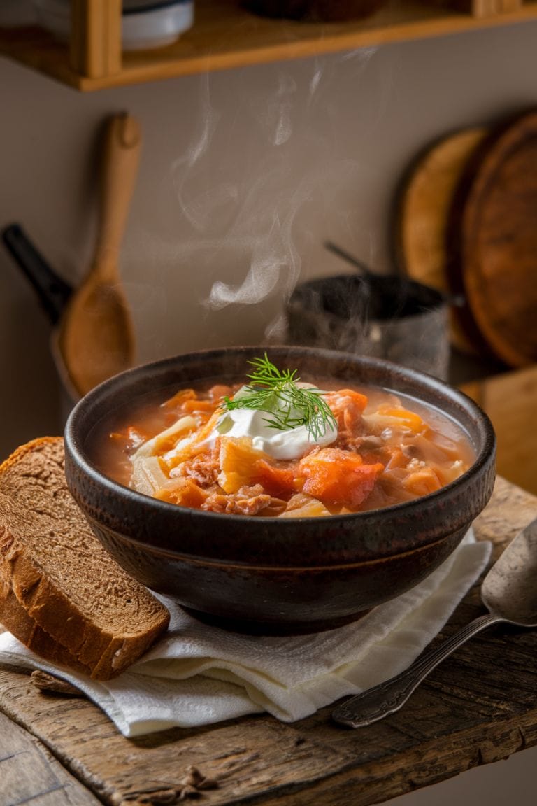 Soviet-Style Cabbage Soup (Shchi) Inspired by WWII-Era Kitchens